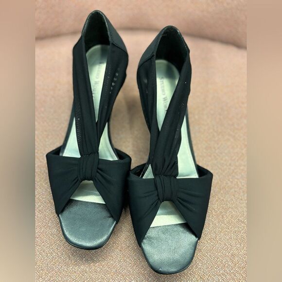 Studio Works swopulent black wedge 8M heels 2" - Picture 1 of 6